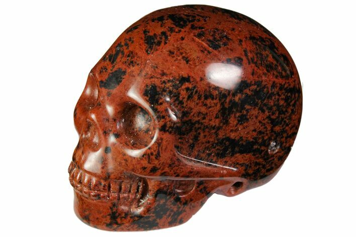 Realistic, Polished Mahogany Obsidian Skull #116312